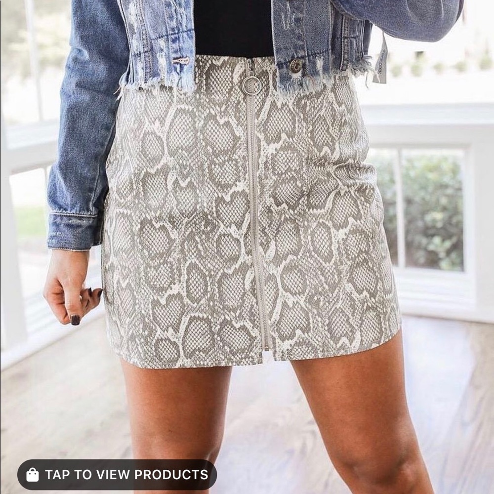 Snake skin leather skirt